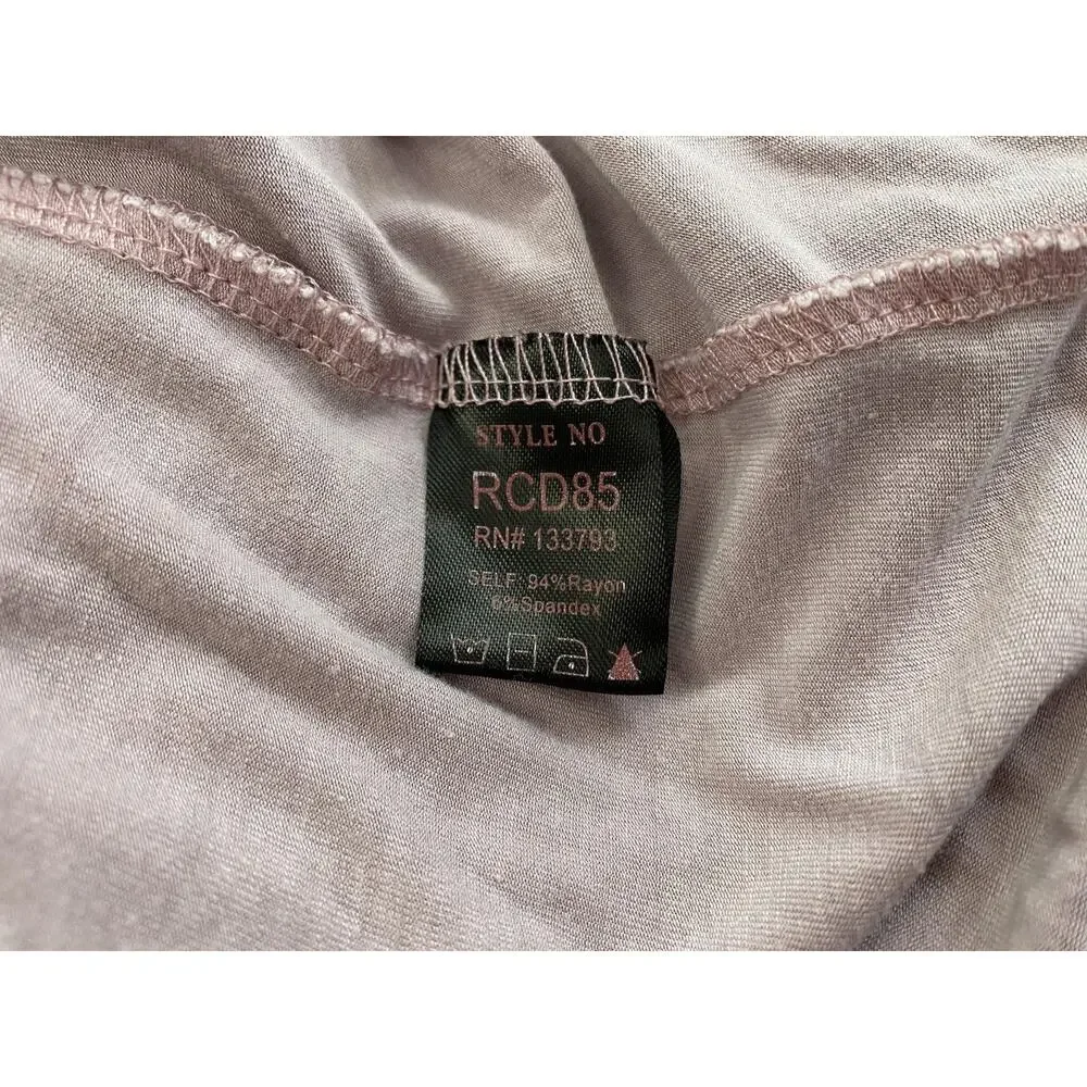 POL Dress Womens Large Dusty Pink Crochet Trim Maxi Boho Flowy Festival Slip Sun - Picture 11 of 13